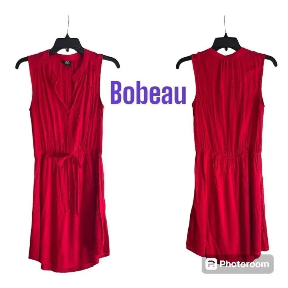 Bobeau Mini V-neck Tie Waist Dress XS